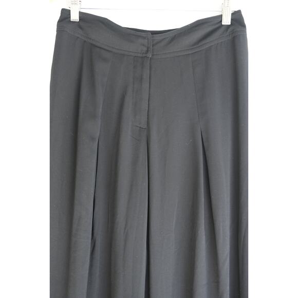 ASHRO Black Wide-Leg Pleated Trousers Size 8 - Picture 4 of 7